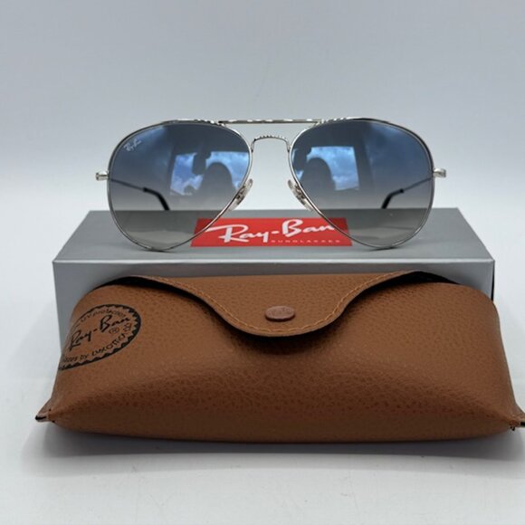 Ray-Ban Aviator Sunglasses RB3025 003/3F Silver Frame/Lt. Blue Gradient … main image 7